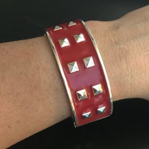 Red Enamel Cuff Bracelet
